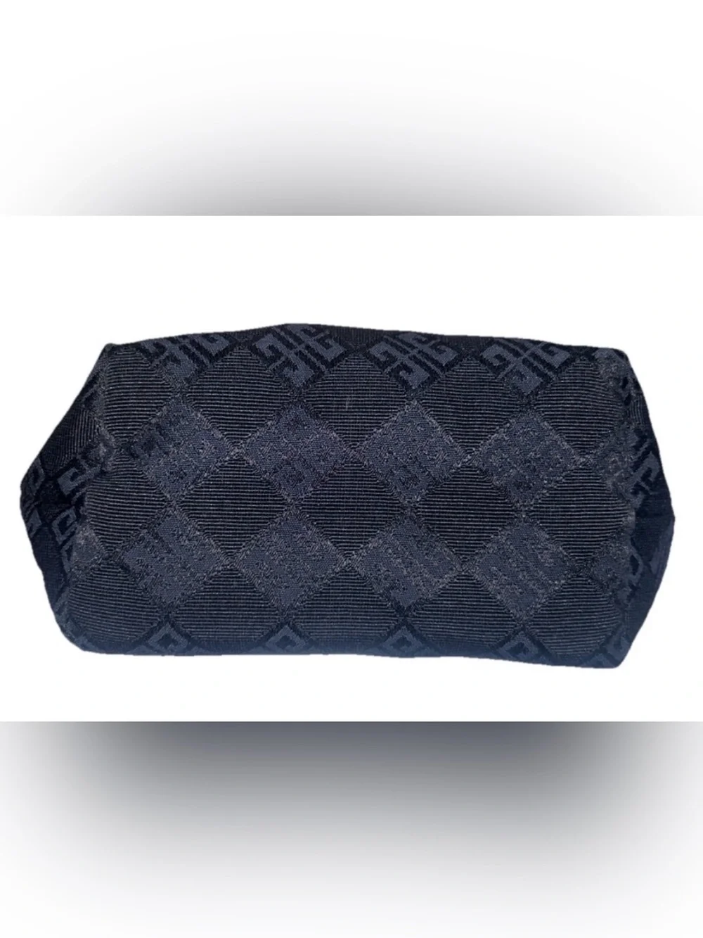 Givenchy Black Monogram Zip Makeup Bag/Cosmetic Case with Pink Zipper. EUC